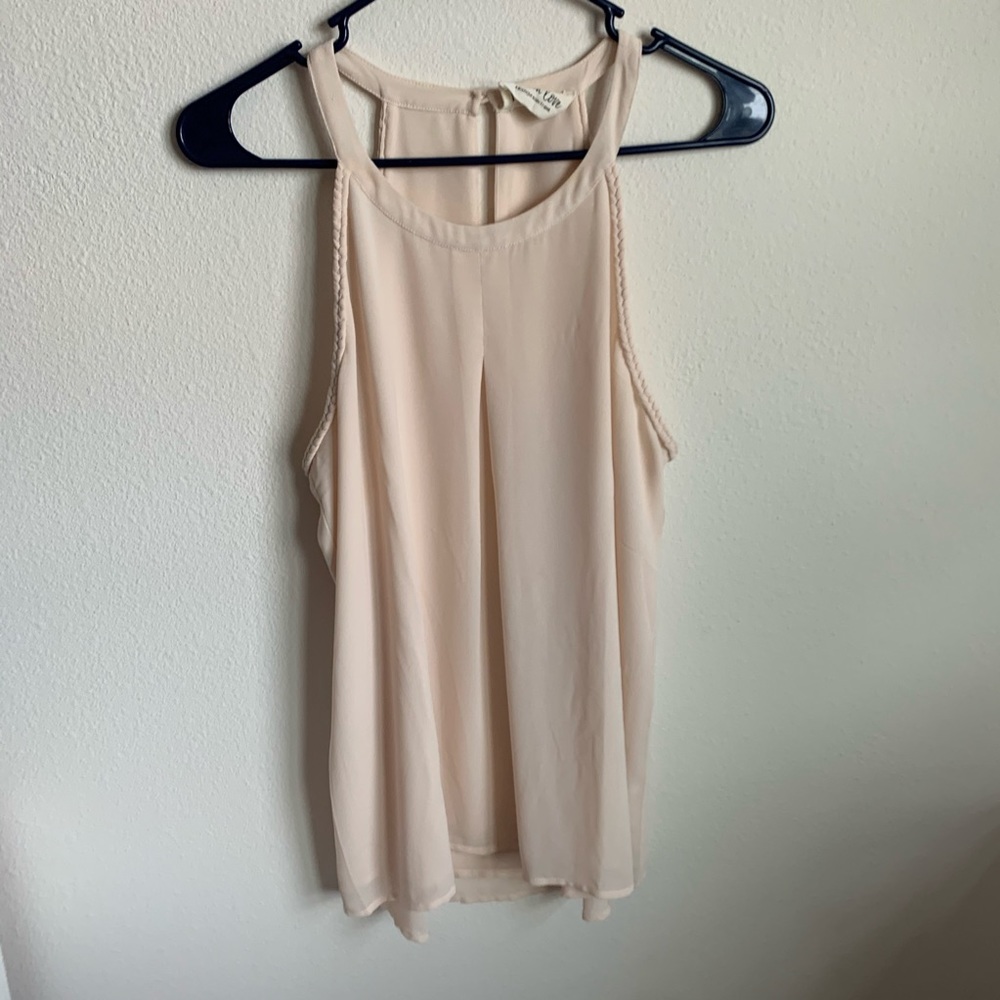 Cream Lined Tank Blouse